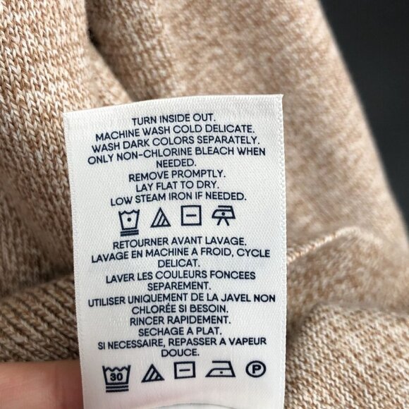 NWT Lands End Mens V-Neck Supima Cotton Sweater XL Beige Church Quiet Luxury - Picture 7 of 9